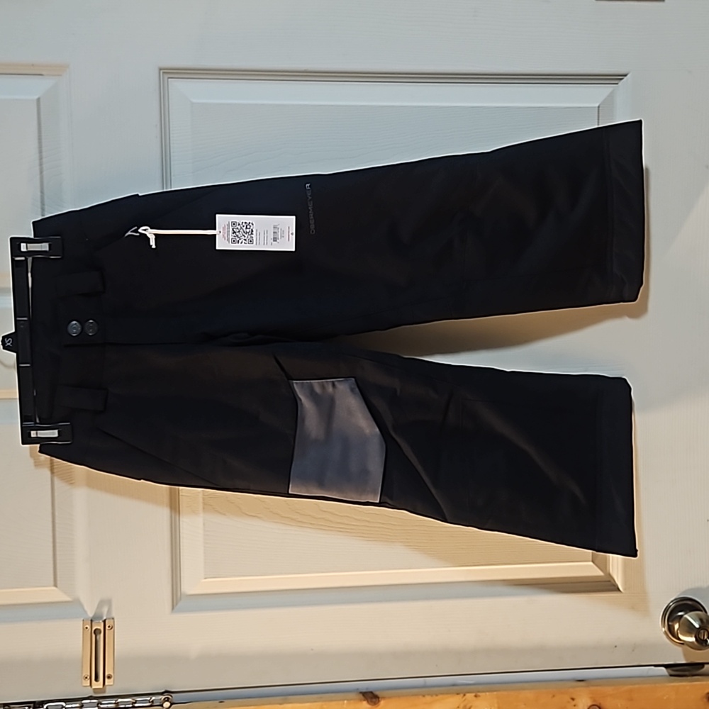 Obermeyer Youth Brisk Snow Pants: BLACK/GRAY: NEW WITH TAGS: SIZE XS (6/7)